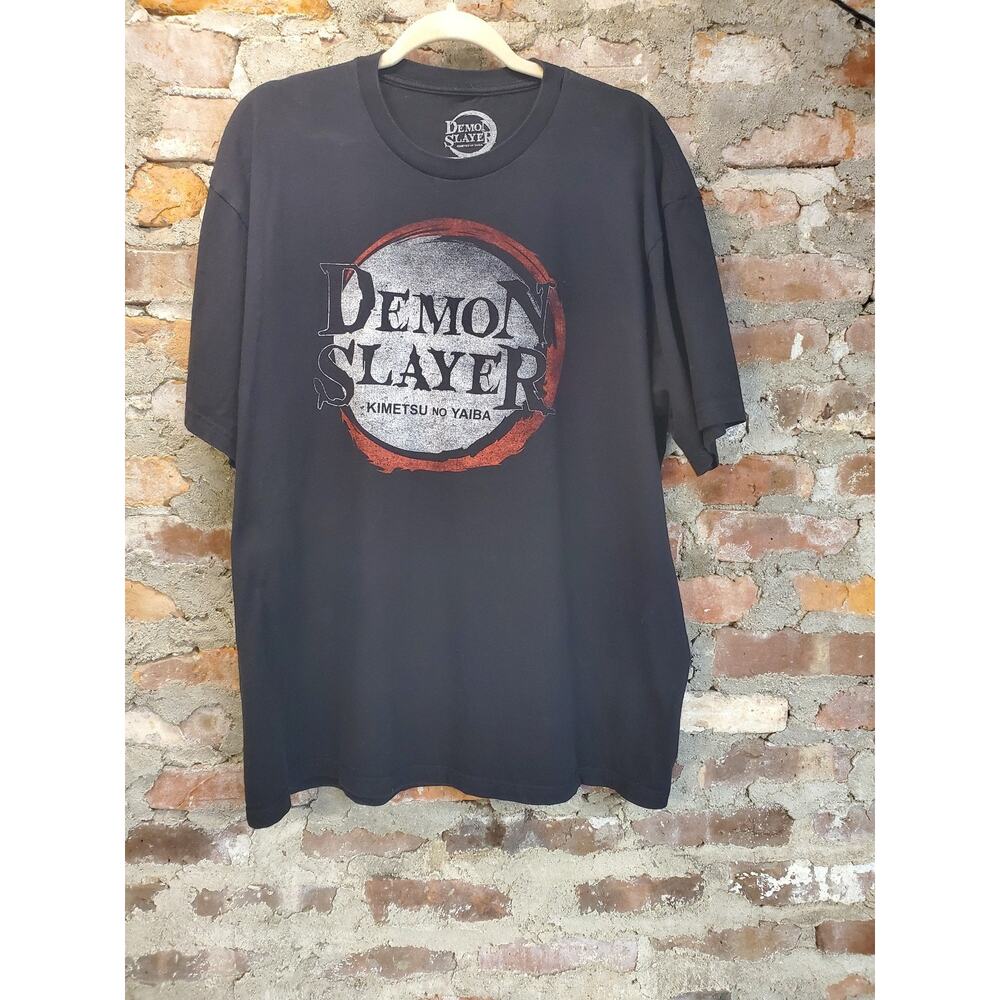Demon Slayer T Shirt Mens XL Black Graphic Anime Cotton Kimetsu No Yaiba
